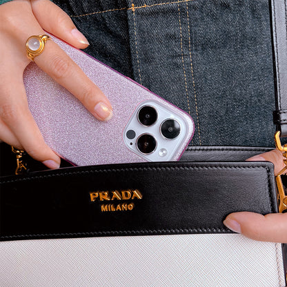 【iPhone 12/12Pro専用】シャイニー iPhone 背面ケース(ブルー)