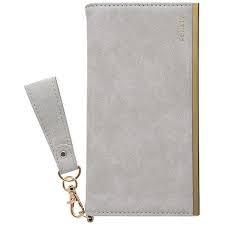 【iPhone15 Pro】salisty スエードスタイル ダイアリーケース (ペールグレー)