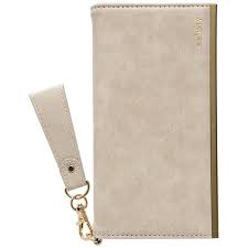 【iPhone15 Pro】salisty スエードスタイル ダイアリーケース (グレージュ)