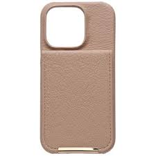 【iPhone15 Pro】salisty キャッシュレスケース slim (ピンクベージュ)