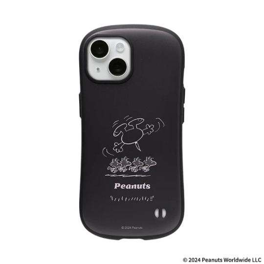 【iPhone15 Pro】PEANUTS iFace FCケース (くすみブラック/ウッドストック)