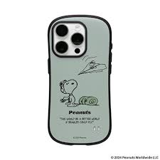 【iPhone15 Pro】PEANUTS iFace FCケース (くすみグリーン/フライング・A)