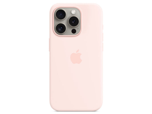 MagSafe対応iPhone15 Proシリコーンケース (ライトピンク)
