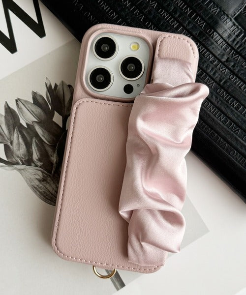 【iPhone15 Pro】Classy Scrunchie Case(pink)