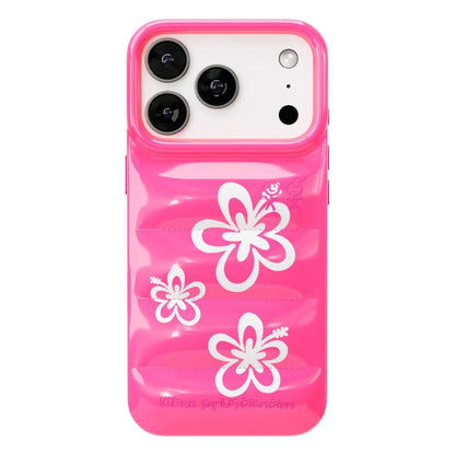 The Puffer Case (Hibiscus 02 in Neon Pink)