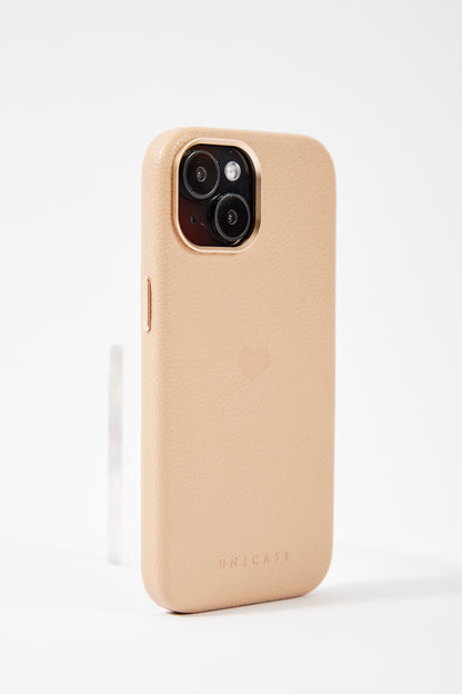 【iPhone15 Pro】Heart Shrink Case (greige)