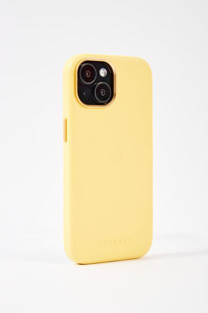 【iPhone15 Pro】Heart Shrink Case (pale yellow)