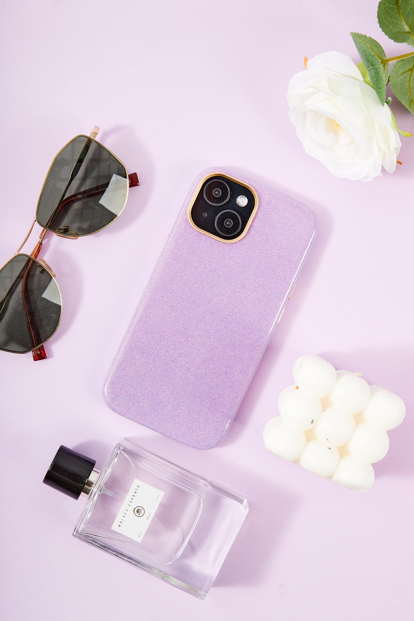 【iPhone15 Pro】Sparkling Case(purple)