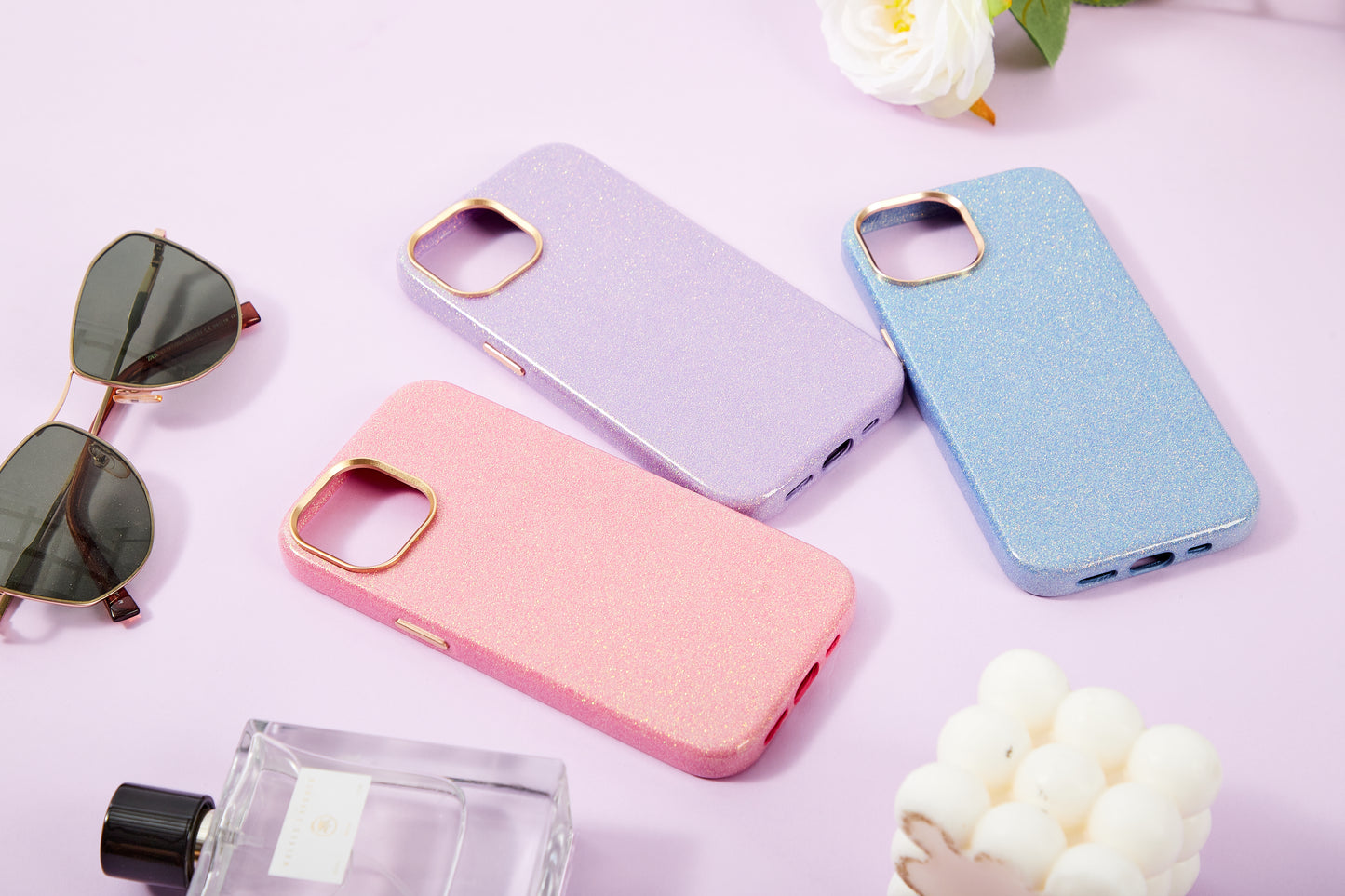 【iPhone15 Pro】Sparkling Case(blue)
