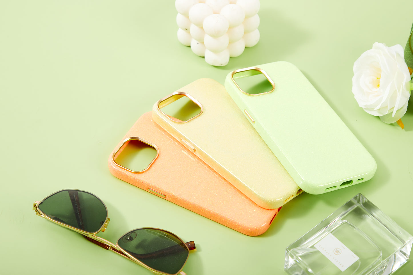 【iPhone15 Pro】Sparkling Case(orange)