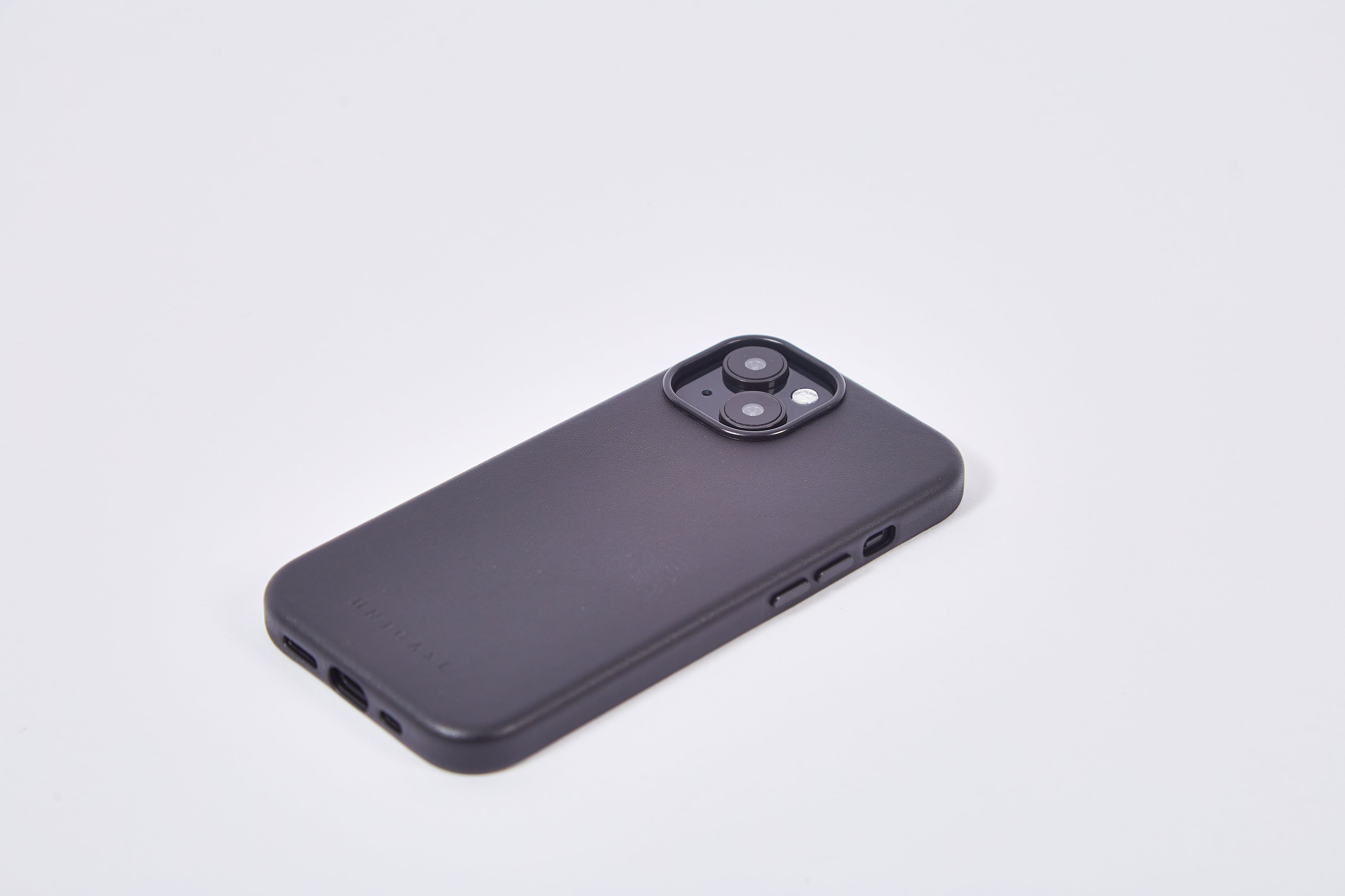iPhone15 Pro】Leather Plain Case(black) – UNiCASE
