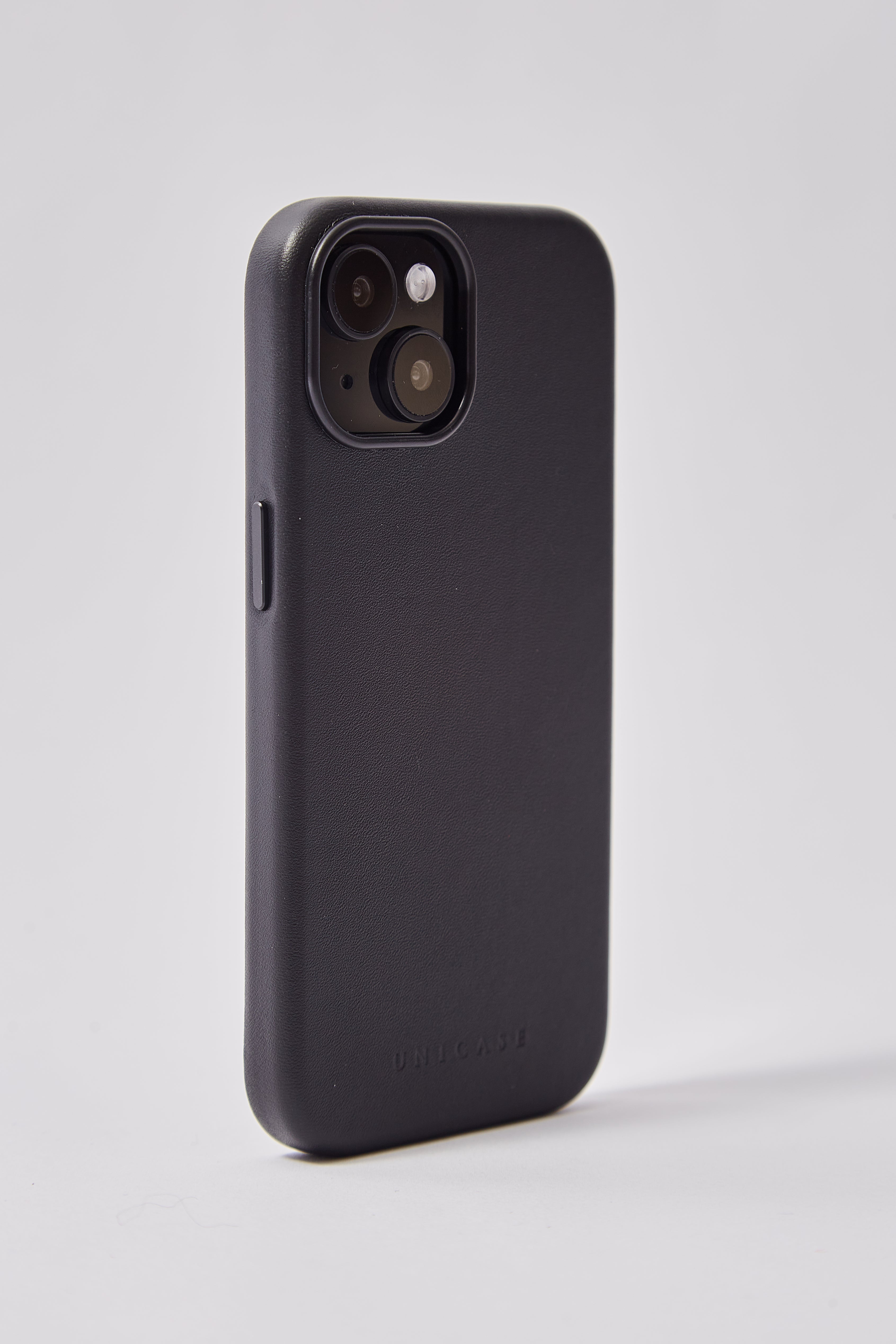 iPhone15 Pro】Leather Plain Case(black) – UNiCASE