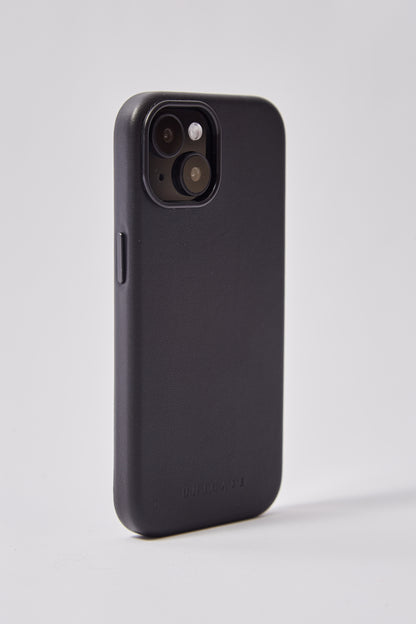 【iPhone15 Pro】Leather Plain Case(black)