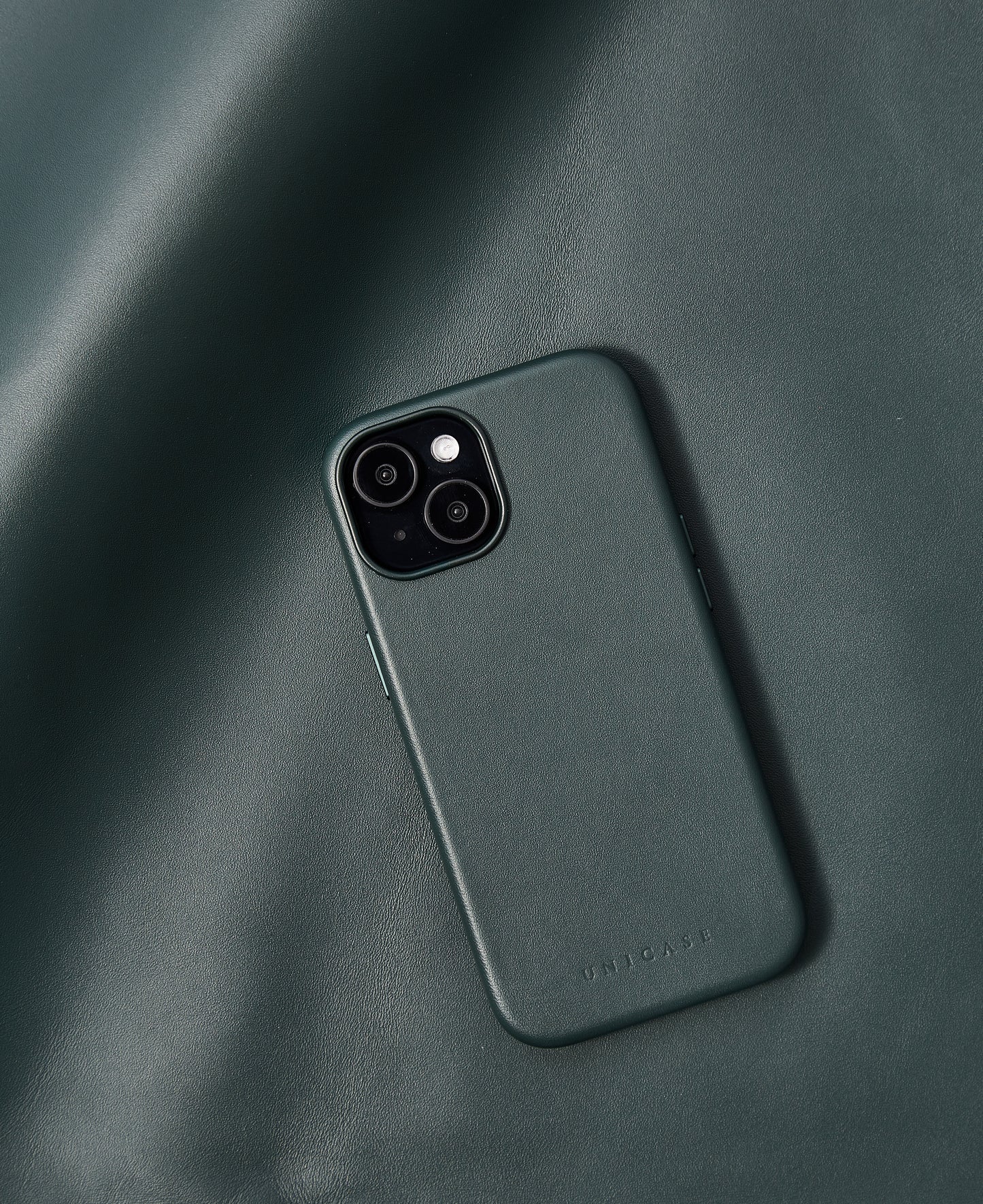 【iPhone15 Pro】Leather Plain Case(green)