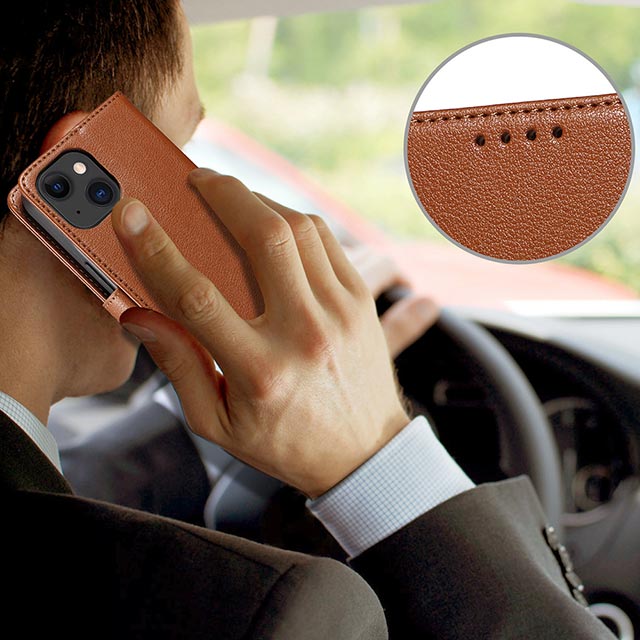 シンプル手帳レザーケース (ブラウン)