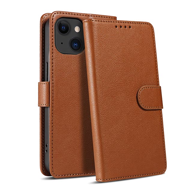 シンプル手帳レザーケース (ブラウン)