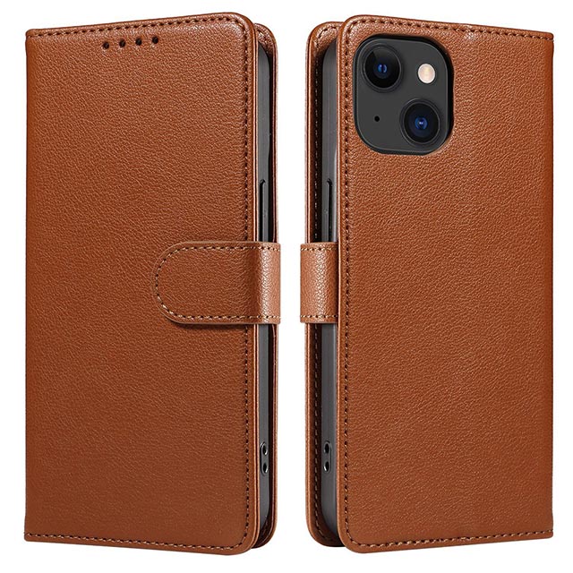 シンプル手帳レザーケース (ブラウン)