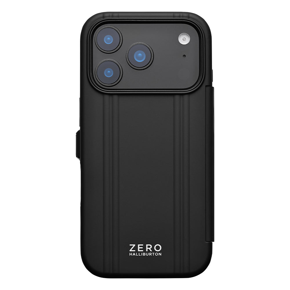 ZERO HALLIBURTON iPhone17ケース　ブラック ZERO HALLIBURTON Hybrid Shockproof Flip Case (Black) – UNiCASE