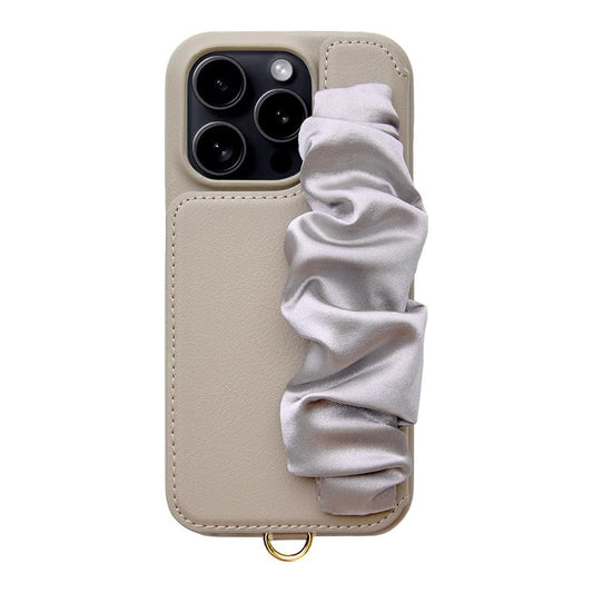 【iPhone15 Pro】Classy Scrunchie Case(greige)