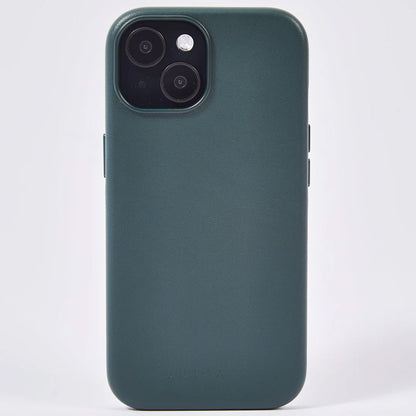 【iPhone15 Pro】Leather Plain Case(green)