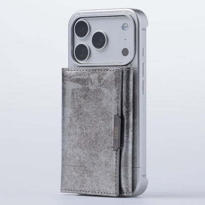 Leather Mag Card Case (Silver)