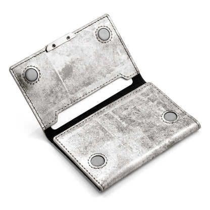 Leather Mag Card Case (Silver)