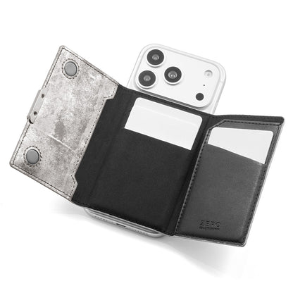 Leather Mag Card Case (Silver)