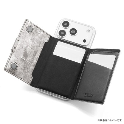 Leather Mag Card Case (Steel Blue)