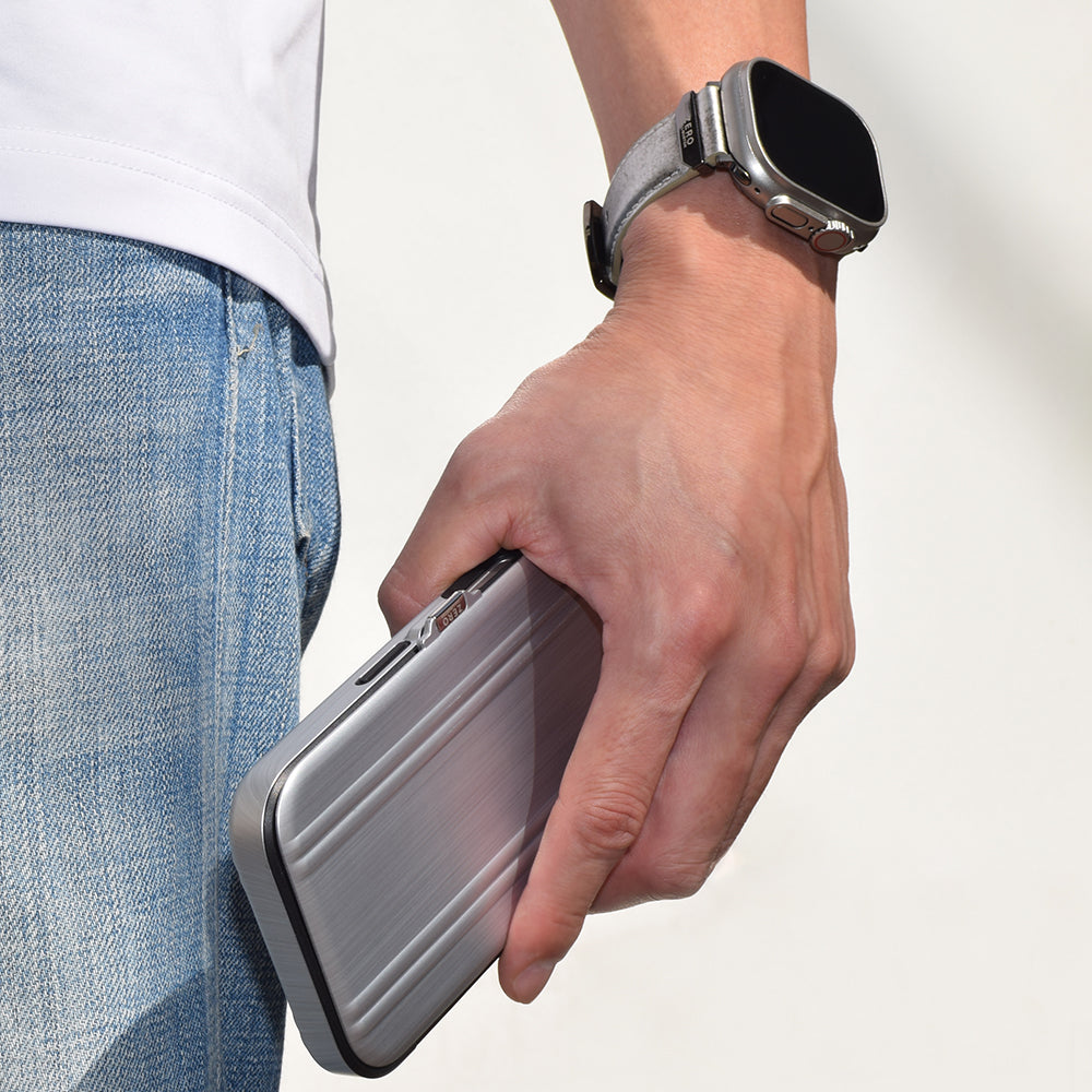 ZERO HALLIBURTON Hybrid Shockproof Flip Case (Matte Silver)