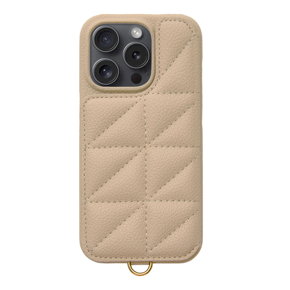【iPhone15 Pro】Triangle Puffy Case(beige)