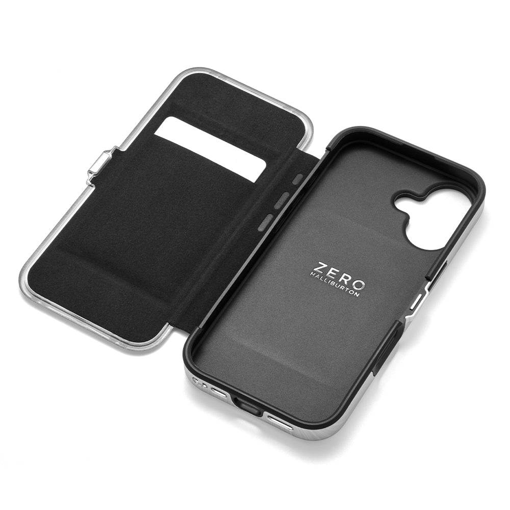 ZERO HALLIBURTON Hybrid Shockproof Flip Case (Matte Silver)