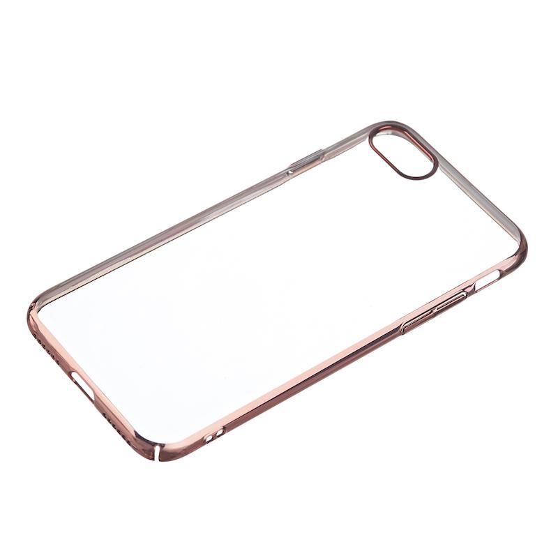 【iPhone SE(第3世代)/SE(第2世代)/8/7専用】サイドメッキクリア iPhone 背面ケース(ローズゴールド)
