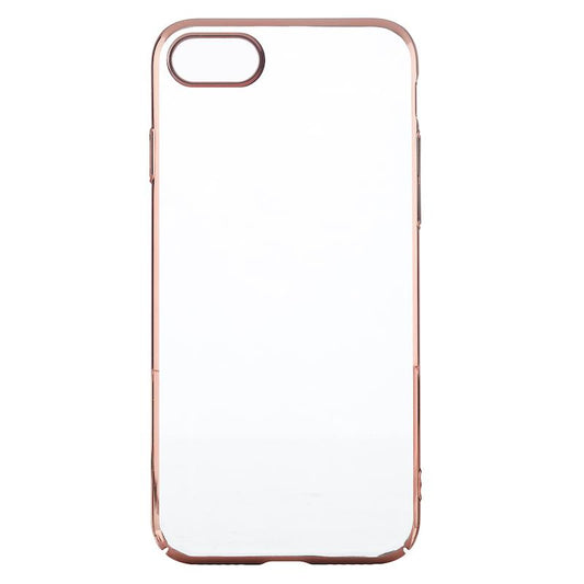 【iPhone SE(第3世代)/SE(第2世代)/8/7専用】サイドメッキクリア iPhone 背面ケース(ローズゴールド)