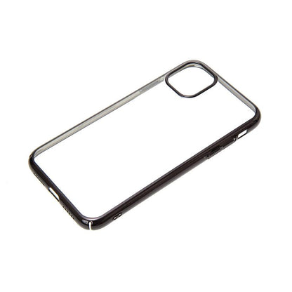 【iPhone 11専用】サイドメッキクリア iPhone 背面ケース(ブラック)