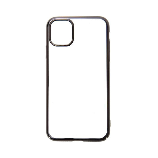 【iPhone 11専用】サイドメッキクリア iPhone 背面ケース(ブラック)