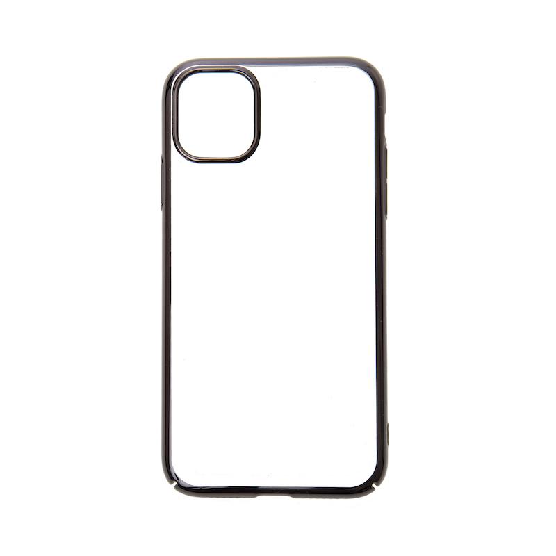 【iPhone 11 Pro Max専用】サイドメッキクリア iPhone 背面ケース(ブラック)