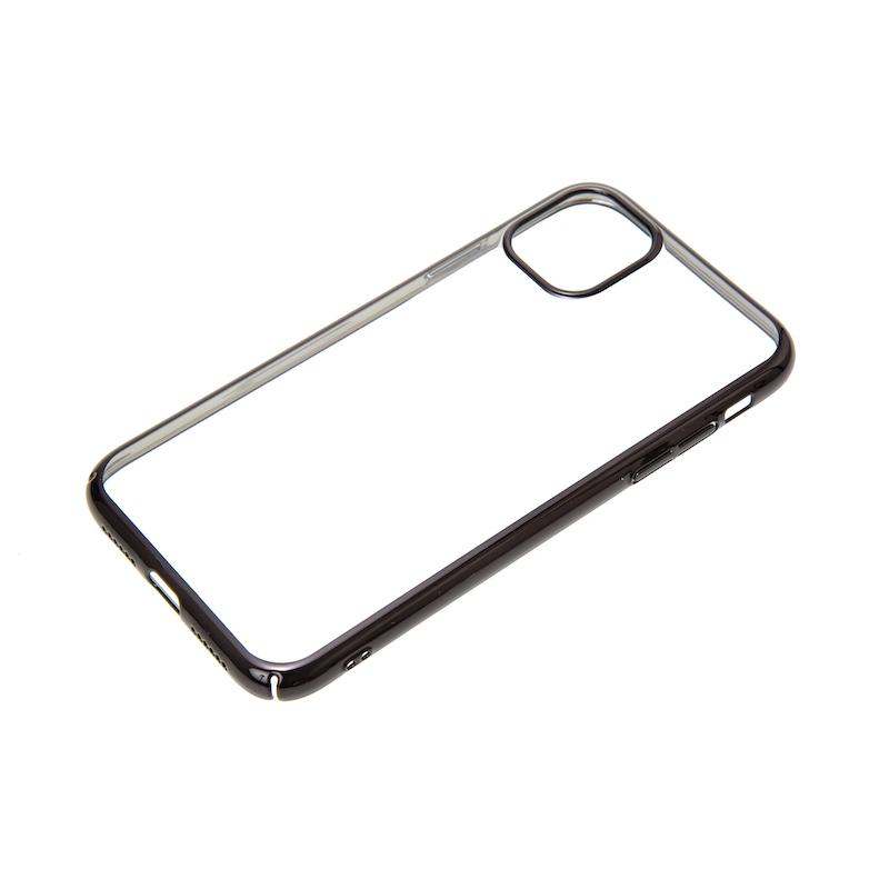 【iPhone 11 Pro Max専用】サイドメッキクリア iPhone 背面ケース(ブラック)