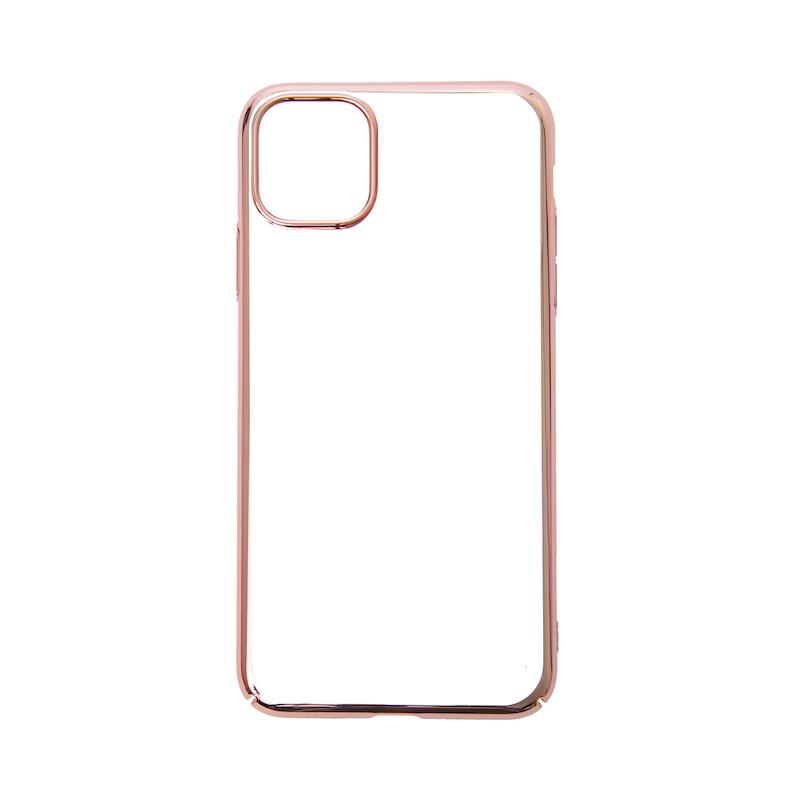 【iPhone 11 Pro Max専用】サイドメッキクリア iPhone 背面ケース(ローズゴールド)
