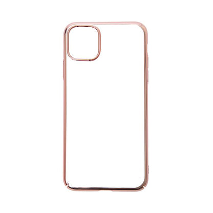 【iPhone 11 Pro Max専用】サイドメッキクリア iPhone 背面ケース(ローズゴールド)