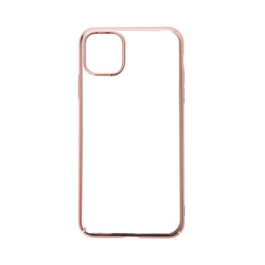 【iPhone 11 Pro Max専用】サイドメッキクリア iPhone 背面ケース(ローズゴールド)