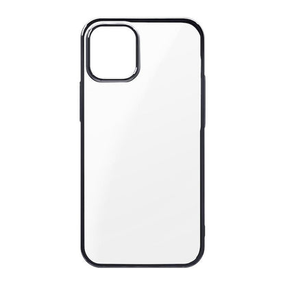 【iPhone 12 mini専用】サイドメッキクリア iPhone 背面ケース(ブラック)