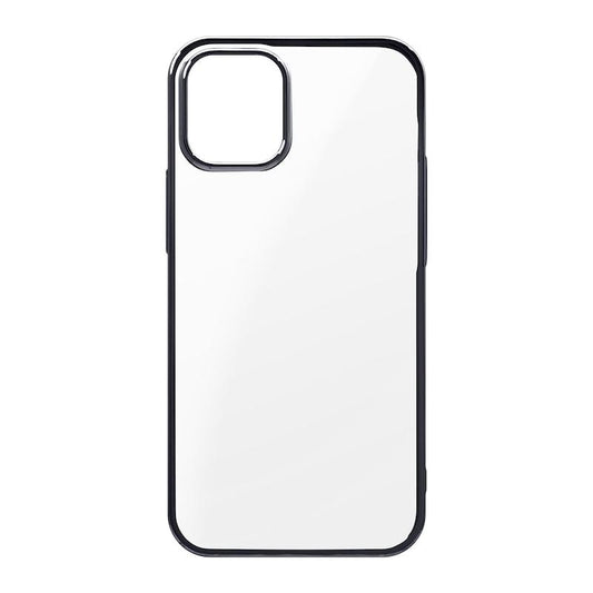 【iPhone 12 mini専用】サイドメッキクリア iPhone 背面ケース(ブラック)