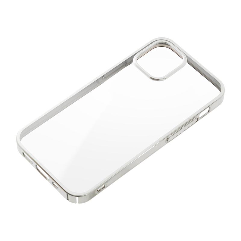 【iPhone 12 mini専用】サイドメッキクリア iPhone 背面ケース(シルバー)