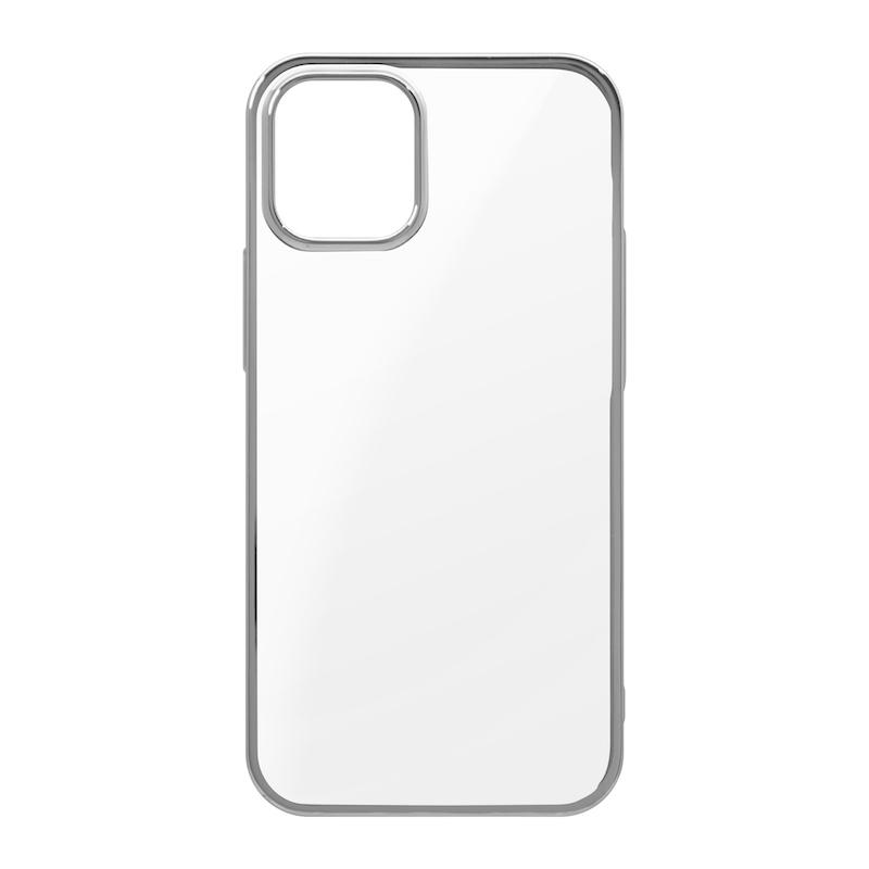 【iPhone 12 mini専用】サイドメッキクリア iPhone 背面ケース(シルバー)