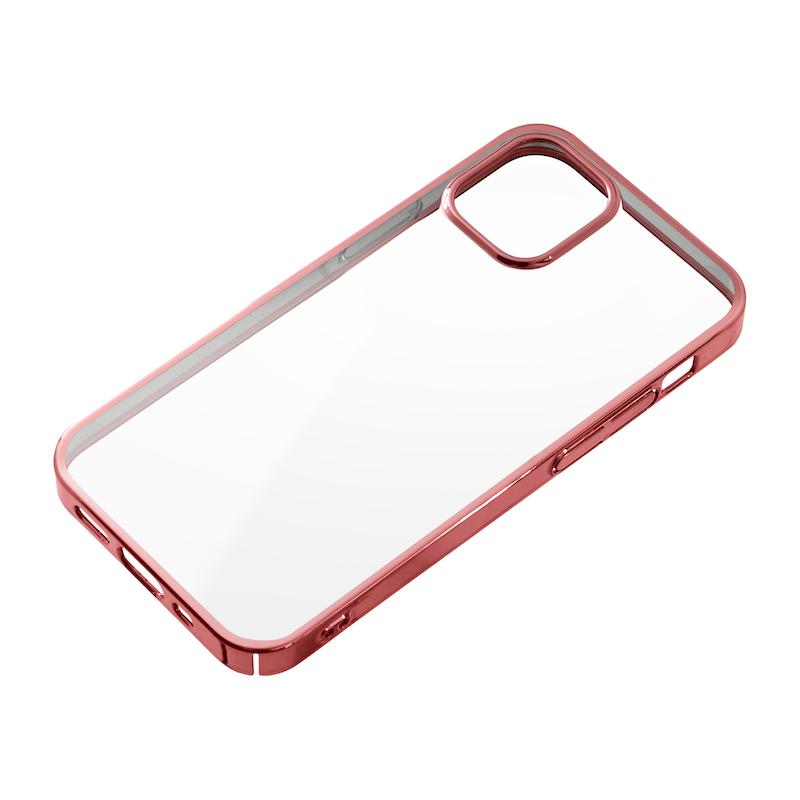 【iPhone 12 mini専用】サイドメッキクリア iPhone 背面ケース(ローズゴールド)