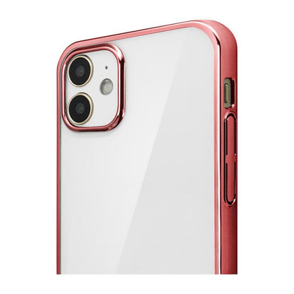 【iPhone 12 mini専用】サイドメッキクリア iPhone 背面ケース(ローズゴールド)