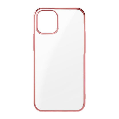 【iPhone 12 mini専用】サイドメッキクリア iPhone 背面ケース(ローズゴールド)