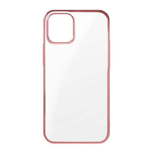 【iPhone 12 mini専用】サイドメッキクリア iPhone 背面ケース(ローズゴールド)