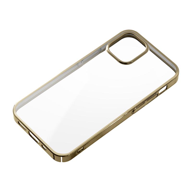 【iPhone 12 mini専用】サイドメッキクリア iPhone 背面ケース(ゴールド)