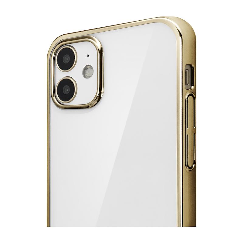 【iPhone 12 mini専用】サイドメッキクリア iPhone 背面ケース(ゴールド)